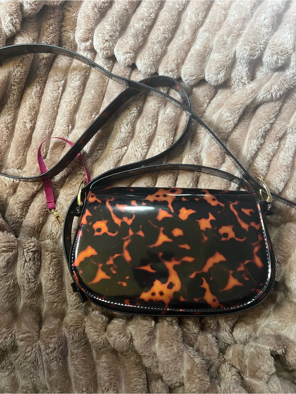 Source Unknown Tortoiseshell Crossbody Bag - Black & Orange